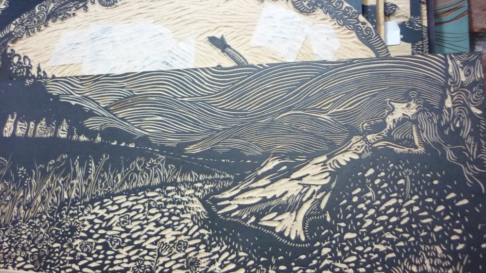 Detalle del grabado de una matriz.
